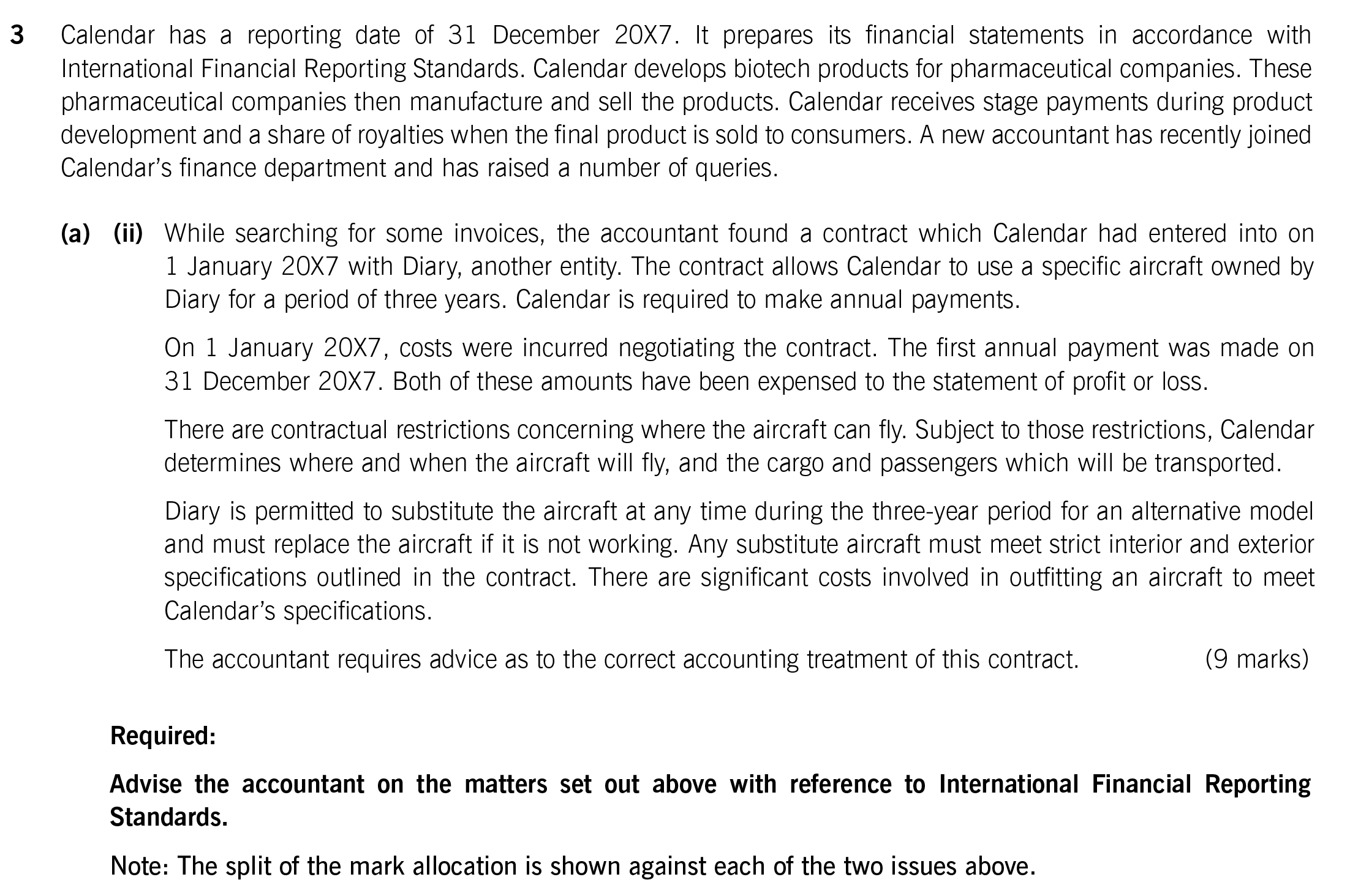 ACCA SBR (INT) Past papers Question 3a ii Paper Specimen