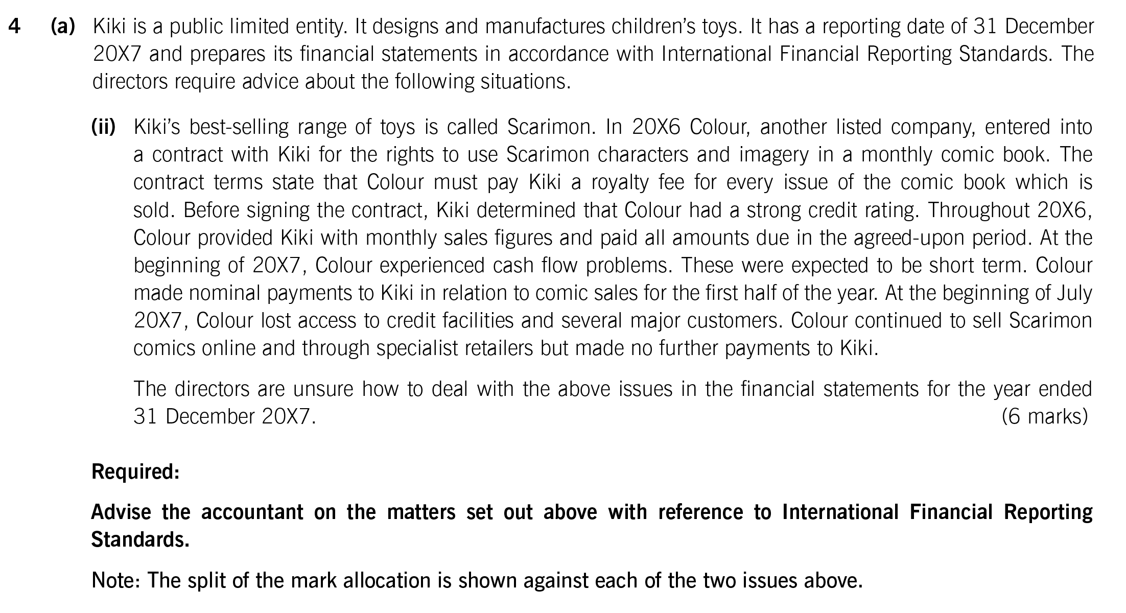 ACCA SBR (INT) Past papers Question 4a ii Paper Specimen