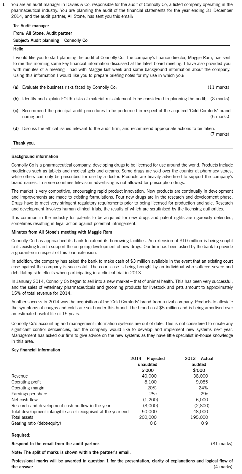 ACCA AAA (INT) Past Papers: D1b. Business Risk | aCOWtancy Textbook